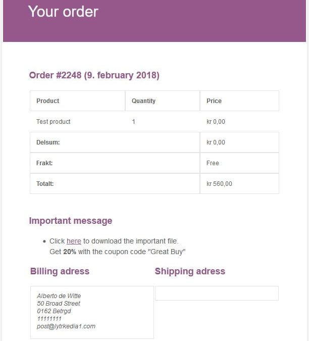 Add a message or notes to order emails (WooCommerce)